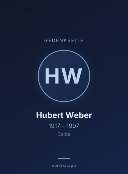 Gedenkportrait von Hubert Weber