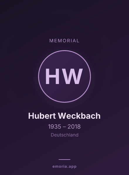 Memorial portrait of Hubert Weckbach