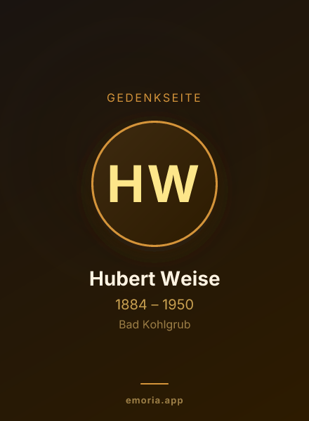 Gedenkportrait von Hubert Weise