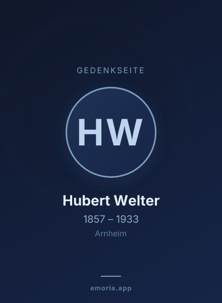 Gedenkportrait von Hubert Welter