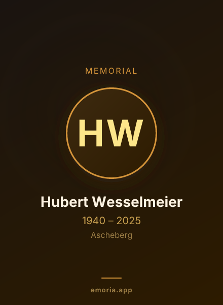 Memorial portrait of Hubert Wesselmeier