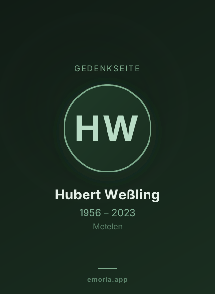 Gedenkportrait von Hubert Weßling