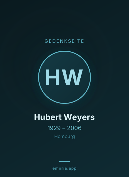 Gedenkportrait von Hubert Weyers