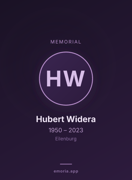 Memorial portrait of Hubert Widera