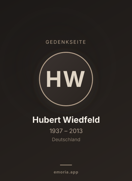 Gedenkportrait von Hubert Wiedfeld