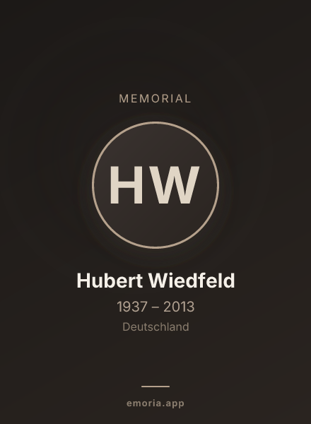 Memorial portrait of Hubert Wiedfeld
