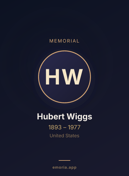 Memorial portrait of Hubert Wiggs