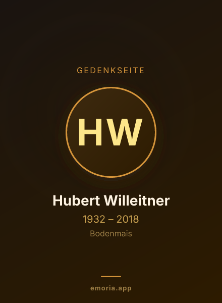 Gedenkportrait von Hubert Willeitner