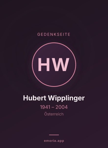 Gedenkportrait von Hubert Wipplinger