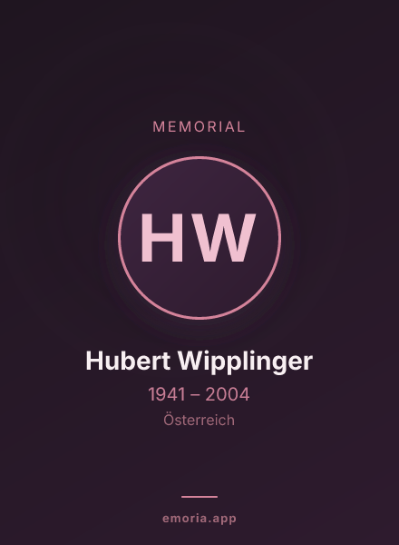 Memorial portrait of Hubert Wipplinger