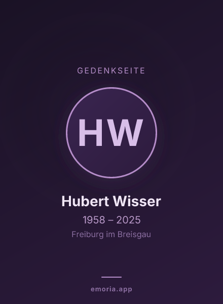 Gedenkportrait von Hubert Wisser