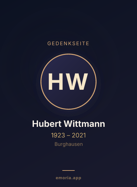 Gedenkportrait von Hubert Wittmann