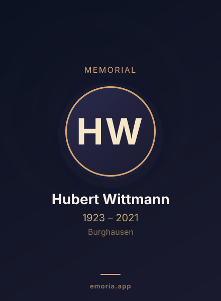 Memorial portrait of Hubert Wittmann