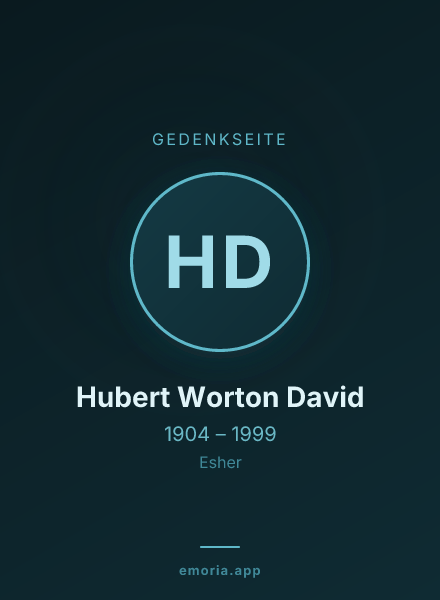 Gedenkportrait von Hubert Worton David