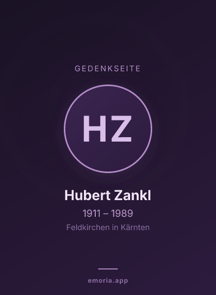 Gedenkportrait von Hubert Zankl