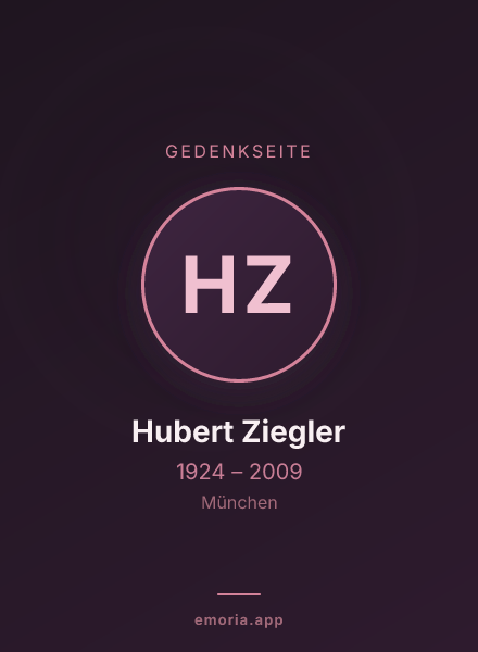 Gedenkportrait von Hubert Ziegler