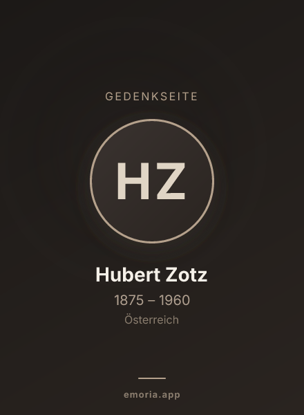 Gedenkportrait von Hubert Zotz