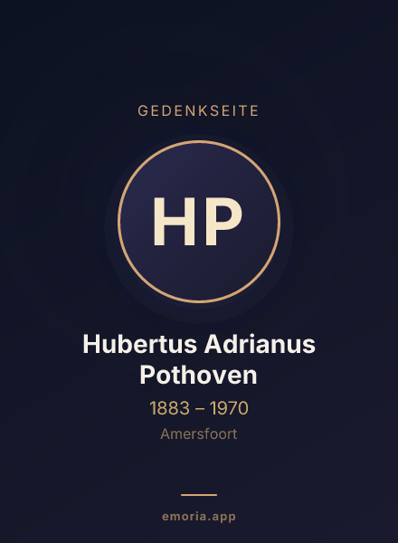 Gedenkportrait von Hubertus Adrianus Pothoven