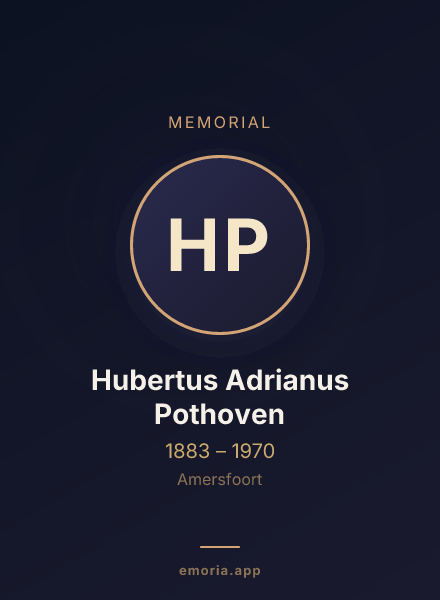Memorial portrait of Hubertus Adrianus Pothoven