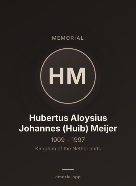 Memorial portrait of Hubertus Aloysius Johannes (Huib) Meijer