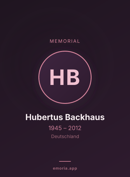 Memorial portrait of Hubertus Backhaus
