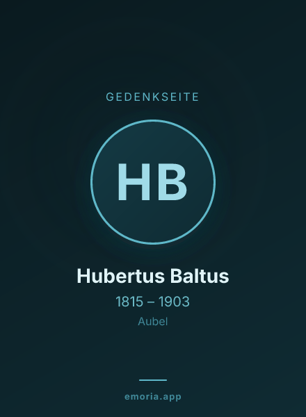 Gedenkportrait von Hubertus Baltus