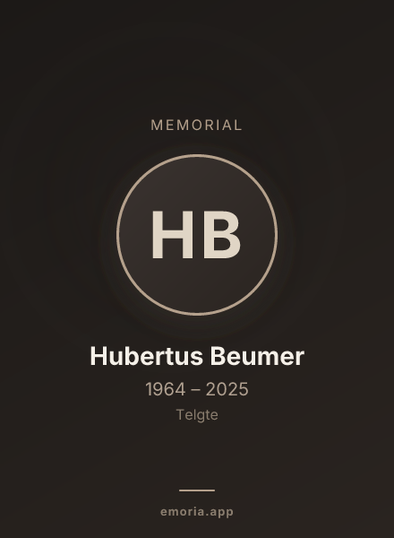 Memorial portrait of Hubertus Beumer