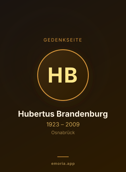 Gedenkportrait von Hubertus Brandenburg