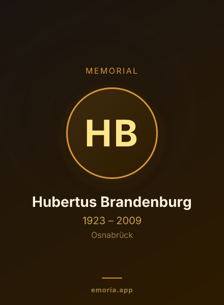 Memorial portrait of Hubertus Brandenburg