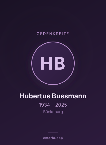 Gedenkportrait von Hubertus Bussmann