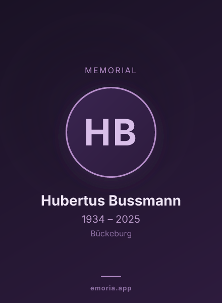 Memorial portrait of Hubertus Bussmann