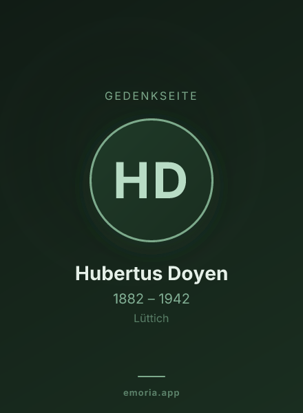 Gedenkportrait von Hubertus Doyen