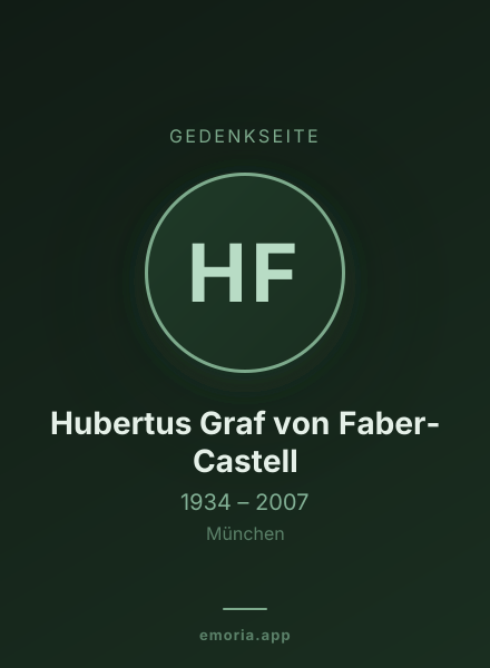 Gedenkportrait von Hubertus Graf von Faber-Castell