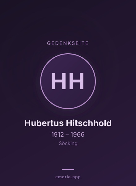 Gedenkportrait von Hubertus Hitschhold