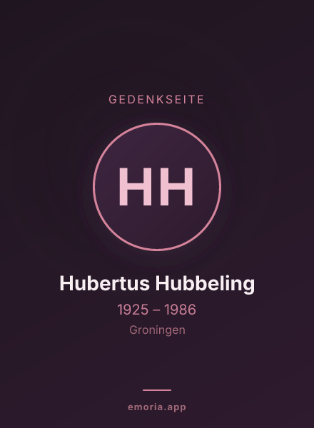 Gedenkportrait von Hubertus Hubbeling