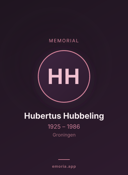 Memorial portrait of Hubertus Hubbeling