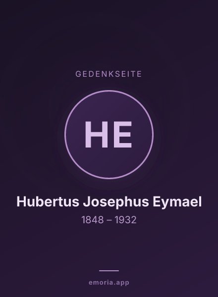 Gedenkportrait von Hubertus Josephus Eymael
