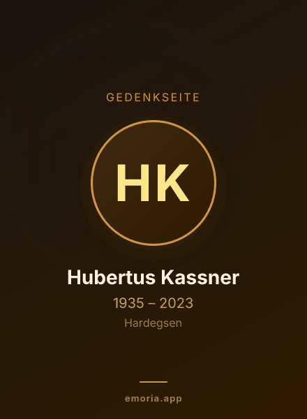 Gedenkportrait von Hubertus Kassner