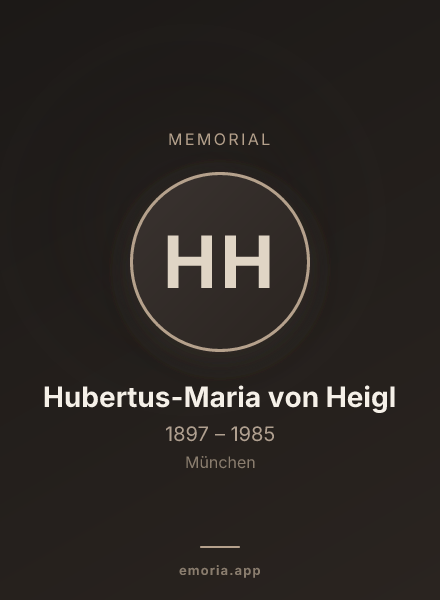 Memorial portrait of Hubertus-Maria von Heigl