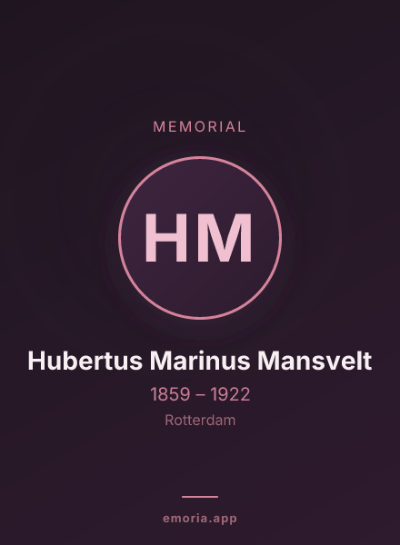 Memorial portrait of Hubertus Marinus Mansvelt
