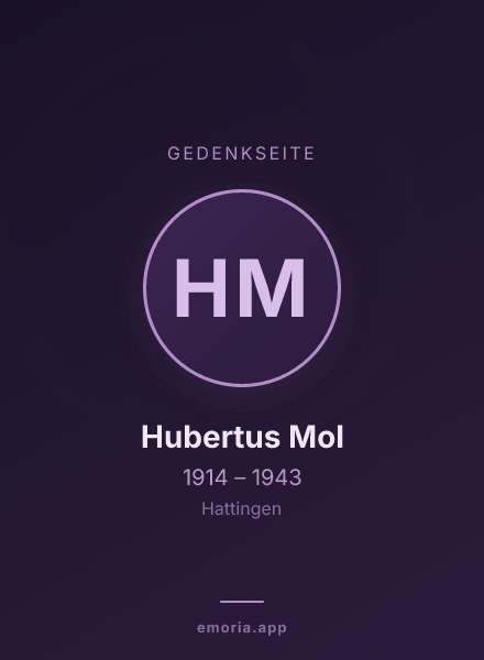 Gedenkportrait von Hubertus Mol
