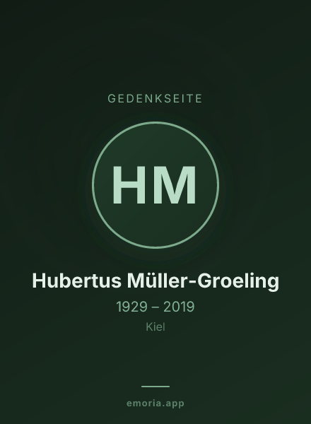 Gedenkportrait von Hubertus Müller-Groeling