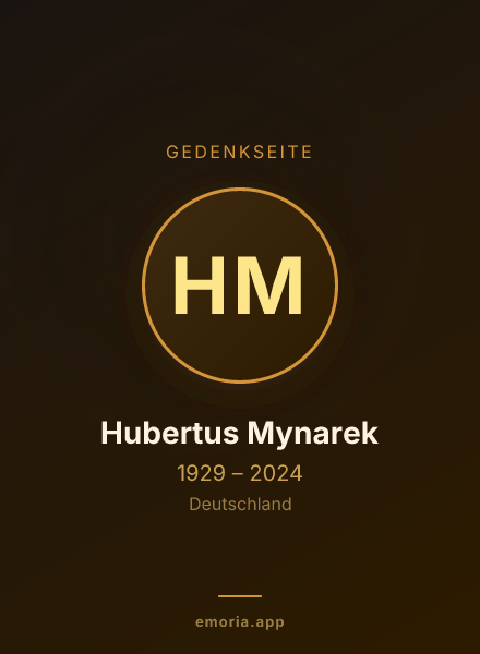 Gedenkportrait von Hubertus Mynarek