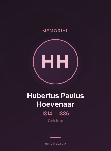 Memorial portrait of Hubertus Paulus Hoevenaar