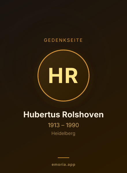 Gedenkportrait von Hubertus Rolshoven