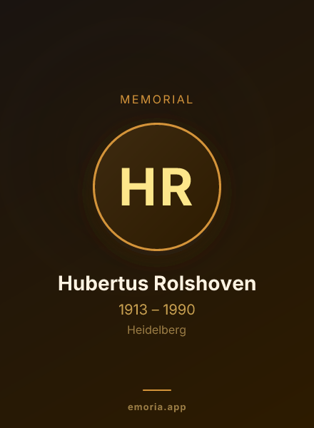 Memorial portrait of Hubertus Rolshoven