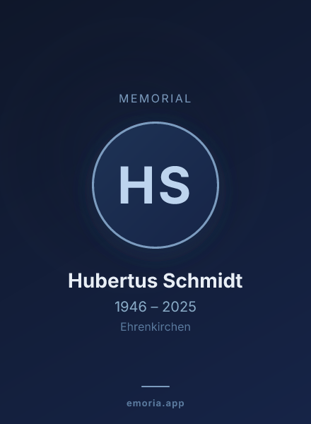 Memorial portrait of Hubertus Schmidt