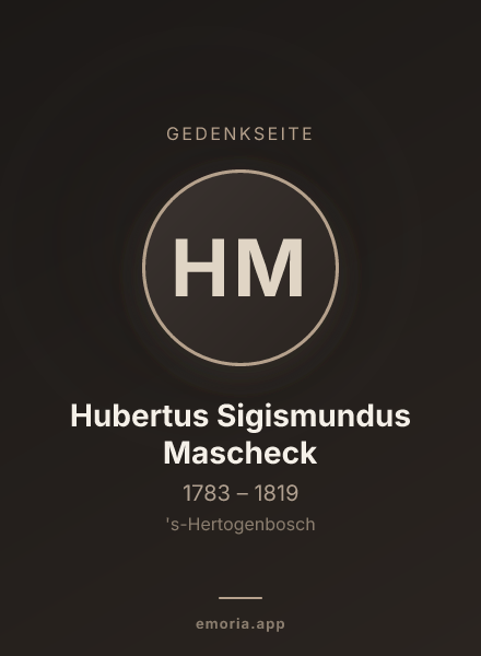 Gedenkportrait von Hubertus Sigismundus Mascheck