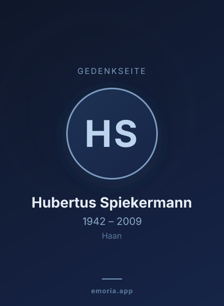 Gedenkportrait von Hubertus Spiekermann