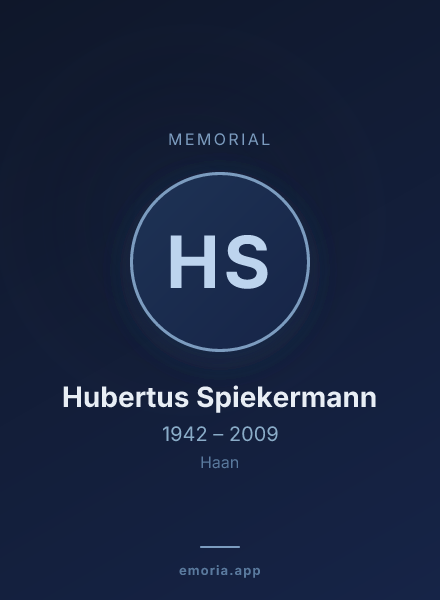 Memorial portrait of Hubertus Spiekermann